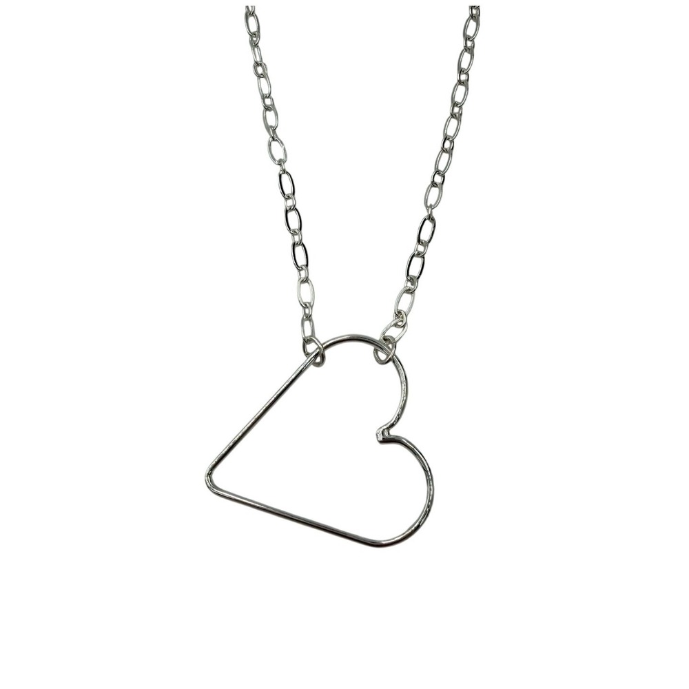 Park Lane Jewelry Silver Tone Open Heart Pendant Necklace NIB Adjustable Chain